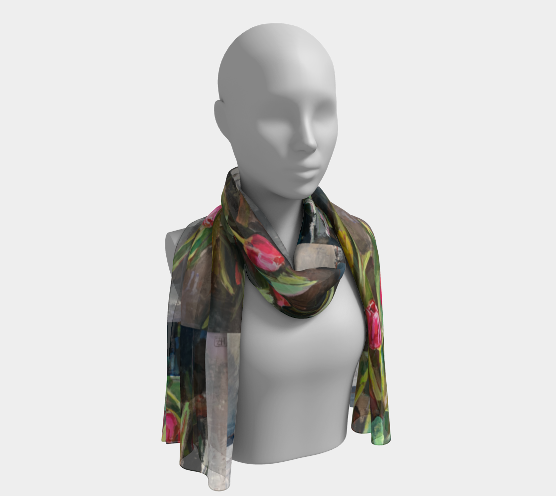 “Tulips” series “Italian spring” Long Scarf