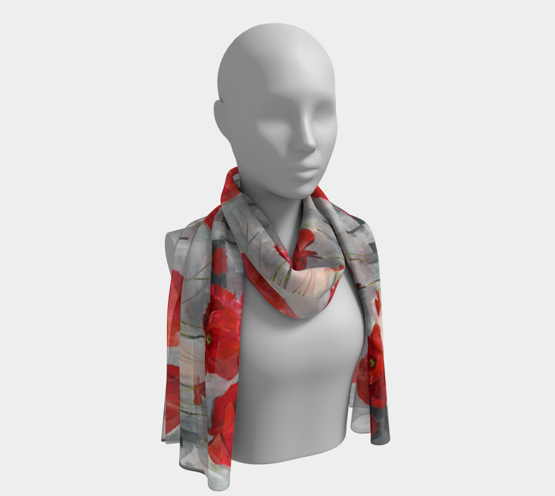 “Poppies” Long Scarf