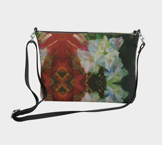 “Gladiolus Kaleidoscope” Vegan Leather Crossbody Purse