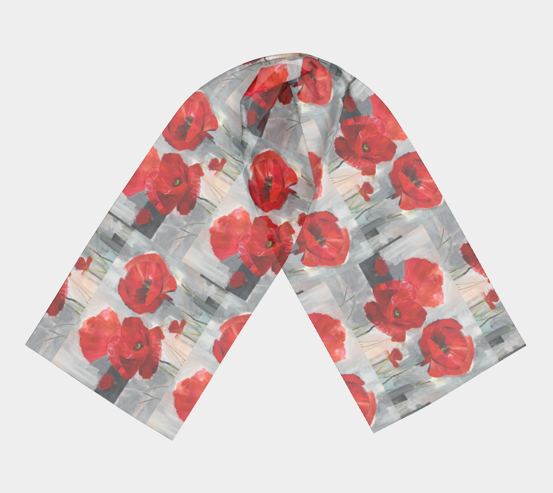 “Poppies” Long Scarf