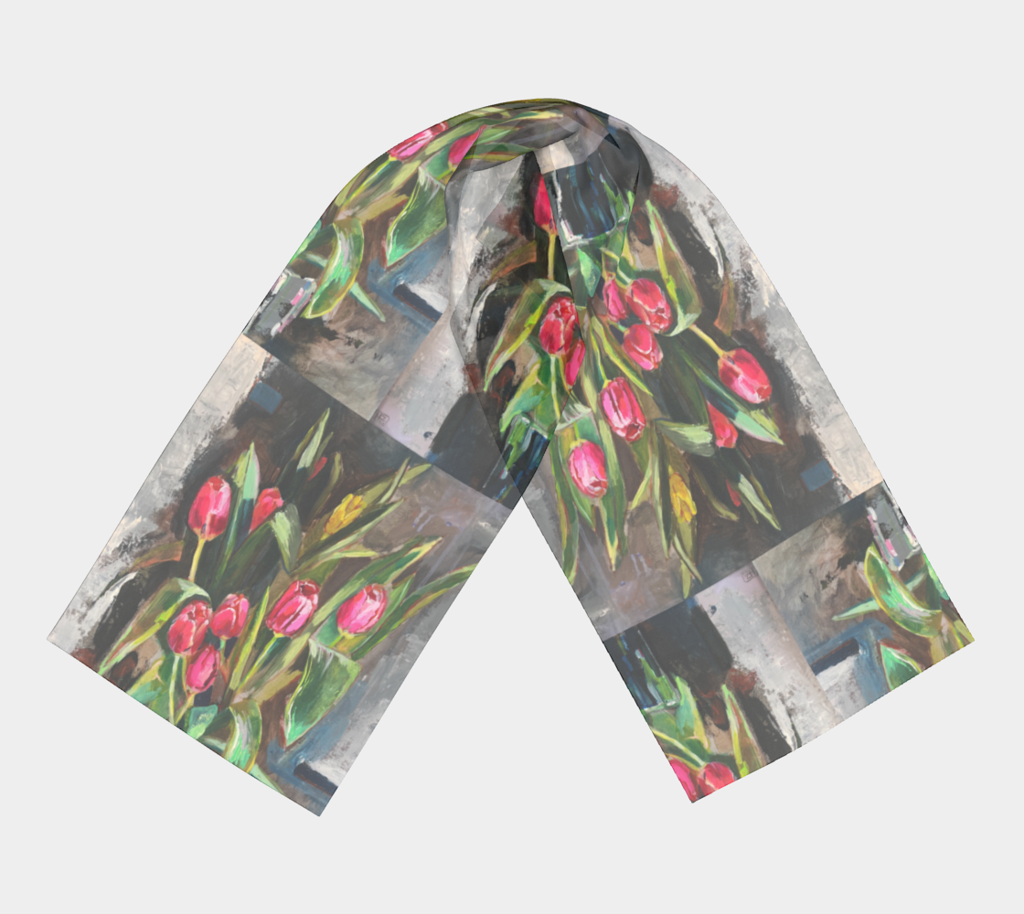 “Tulips” series “Italian spring” Long Scarf